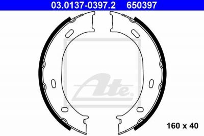 ATE 03.0137-0397.2 Колодки торм.бараб. MB Sprinter, VW LT