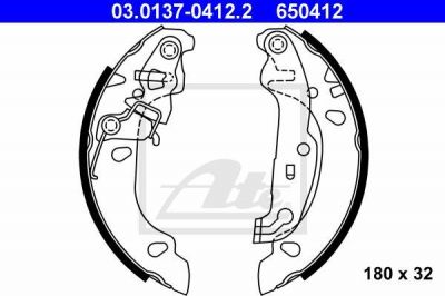 ATE 03.0137-0412.2 комплект тормозных колодок на FORD KA (RB_)