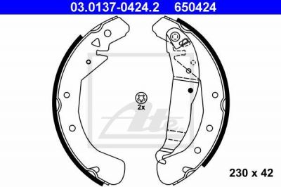 ATE 03.0137-0424.2 комплект тормозных колодок на OPEL ASTRA H (L48)