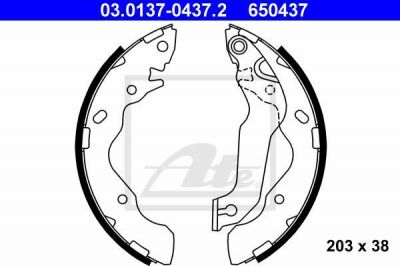 ATE 03.0137-0437.2 комплект тормозных колодок на HYUNDAI ACCENT II седан (LC)