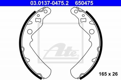 ATE 03.0137-0475.2 комплект тормозных колодок на DAIHATSU CUORE VI (L251, L250_, L260_)