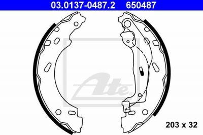 ATE 03.0137-0487.2 комплект тормозных колодок на SMART FORTWO Cabrio (451)