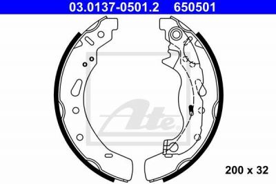 ATE 03.0137-0501.2 комплект тормозных колодок на MAZDA 2 (DE)