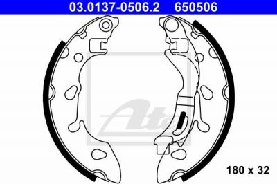 ATE 03.0137-0506.2 комплект тормозных колодок на FIAT PANDA (169)