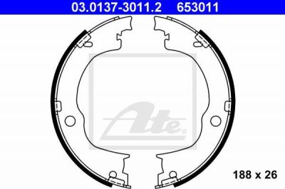 ATE 03.0137-3011.2 комплект тормозных колодок, стояночная тормозная с на CHEVROLET CAPTIVA (C100, C140)