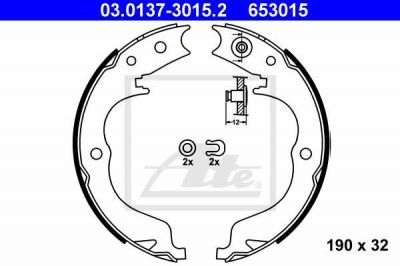 ATE 03.0137-3015.2 комплект тормозных колодок, стояночная тормозная с на SUBARU LEGACY V (BM, BR)