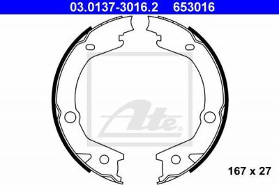 ATE 03.0137-3016.2 комплект тормозных колодок, стояночная тормозная с на KIA SPORTAGE (JE_, KM_)