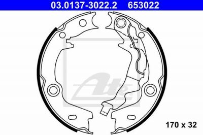 ATE 03.0137-3022.2 комплект тормозных колодок, стояночная тормозная с на HYUNDAI ACCENT III седан (MC)