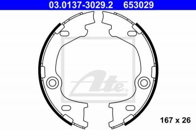 ATE 03.0137-3029.2 комплект тормозных колодок, стояночная тормозная с на HYUNDAI i30 (FD)
