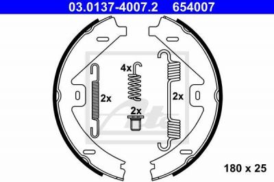 ATE 03.0137-4007.2 Колодки руч.тормоза MERCEDES W212/X204 09=>