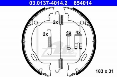 ATE 03.0137-4014.2 Колодки руч.торм.MERCEDES ML230-500 W163 ( 183x31 )