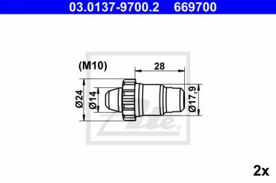 ATE 03.0137-9700.2 комплектующие, стояночная тормозная система на VW MULTIVAN V (7HM, 7HN, 7HF, 7EF, 7EM, 7EN)