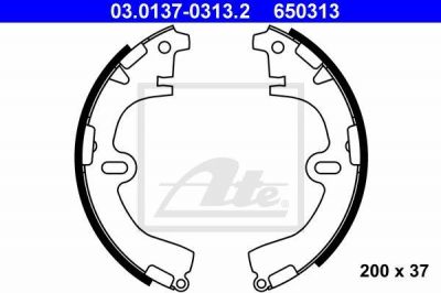 ATE 03.0137.0313.2 КОЛОДКИ БАРАБАННЫЕ TOY CARINA E/CAMRY -88. COROLLA 97-02