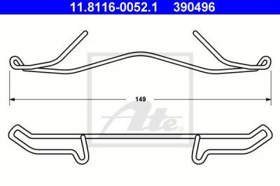 ATE 11.8116-0052.1 пружина, тормозной суппорт на FORD SCORPIO I (GAE, GGE)