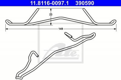 ATE 11.8116-0097.1 пружина, тормозной суппорт на OPEL KADETT E кабрио (43B_)