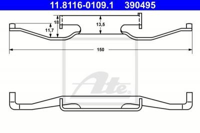 ATE 11.8116-0109.1 пружина, тормозной суппорт на Z3 (E36)
