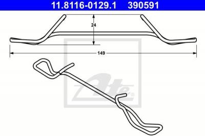 ATE 11.8116-0129.1 пружина, тормозной суппорт на OPEL ASTRA F Наклонная задняя часть (53_, 54_, 58_, 59_)