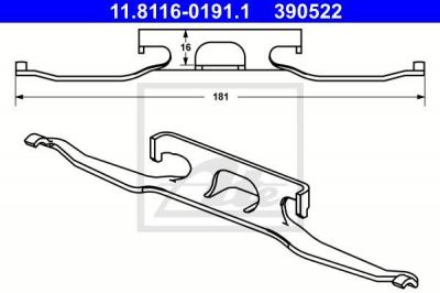 ATE 11.8116-0191.1 пружина, тормозной суппорт на VW LT 28-46 II фургон (2DA, 2DD, 2DH)