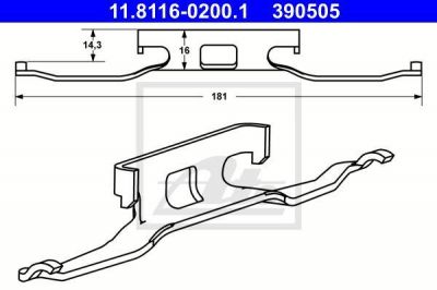 ATE 11.8116-0200.1 пружина, тормозной суппорт на VW LT 28-46 II фургон (2DA, 2DD, 2DH)