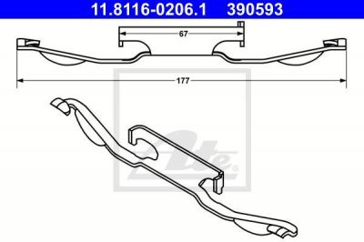 ATE 11.8116-0206.1 пружина, тормозной суппорт на VOLVO V60