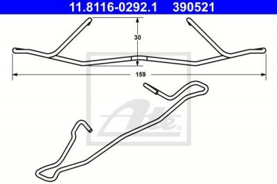 ATE 11.8116-0292.1 пружина, тормозной суппорт на OPEL ASTRA G седан (F69_)