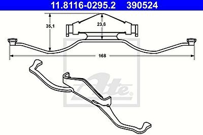 ATE 11.8116-0295.2 пружина, тормозной суппорт на OPEL VECTRA C GTS