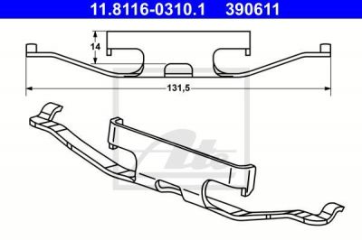 ATE 11.8116-0310.1 Пружина тормозных колодок задних VW T5/Touareg 02-10 (7L6615295)