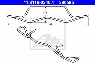 ATE 11.8116-0340.1 Прижимная пружина задних колодок FORD/MAZDA/VOLVO (4 387 370)