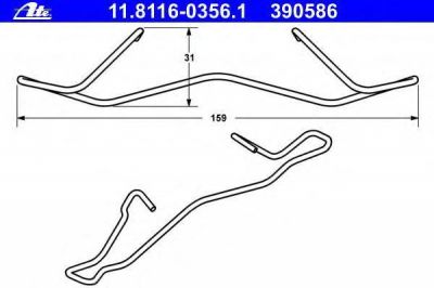 ATE 11.8116-0356.1 Пружина тормозного суппорта переднего FORD/MAZDA/OPEL/RENAULT/VOLVO (5542459)