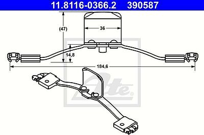 ATE 11.8116-0366.2 Пружина, тормозной суппорт