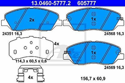 ATE 13-0460-5777-2 Колодки торм.пер./дат.