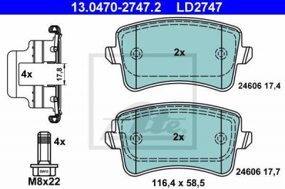 ATE 13-0470-2747-2 Колодки торм.зад. CERAMIC