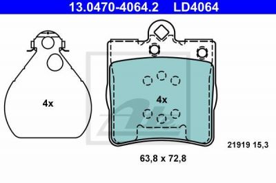 ATE 13-0470-4064-2 Колодки торм.зад. CERAMIC
