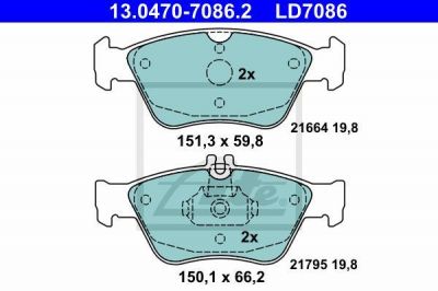 ATE 13-0470-7086-2 Колодки торм.пер. CERAMIC