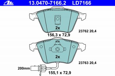 ATE 13-0470-7166-2 Колодки торм.пер/дат CERAMIC