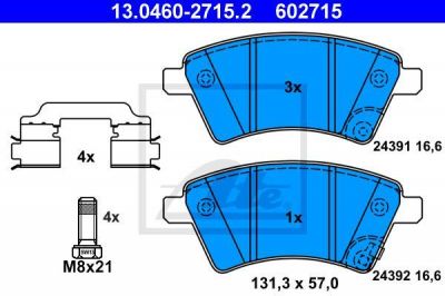 ATE 13.0460-2715.2 Колодки торм. SUZUKI SX4 1.5-1.9L 2006=>