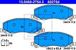 ATE 13.0460-2754.2 КОМПЛЕКТ ТОРМОЗНЫХ КОЛОДОК, ДИСКОВЫЙ ТОРМОЗ