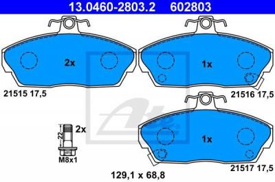 ATE 13.0460-2803.2 Колодки передние HONDA CIVIC/ROVER200/400 (45022S74E10)