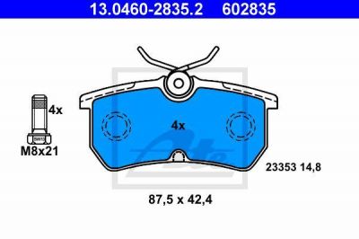 ATE 13.0460-2835.2 Колодки торм.зад. Ford Focus