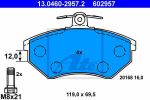 ATE 13.0460-2957.2 13.0460-2957.2 Колодки торм.пер. VW Golf, Jetta, Passat, Seat