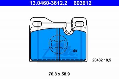 ATE 13.0460-3612.2 комплект тормозных колодок, дисковый тормоз на PORSCHE 928