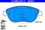 ATE 13.0460-3811.2 Колодки торм.пер. Citroen C3, Berlingo, Fiat Doblo 99>