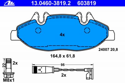 ATE 13.0460-3819.2 Колодки Mercedes W639 2003=>