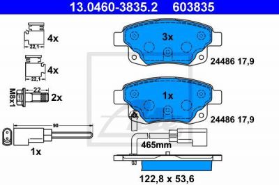 ATE 13.0460-3835.2 Колодки зад. FORD TRANSIT 2006=>