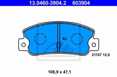 ATE 13.0460-3904.2 комплект тормозных колодок, дисковый тормоз на FIAT CROMA (154)