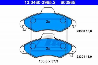 ATE 13.0460-3965.2 комплект тормозных колодок, дисковый тормоз на FORD ESCORT VII седан (GAL, AFL)