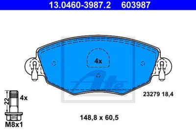 ATE 13.0460-3987.2 Колодки торм.пер. Ford Mondeo III