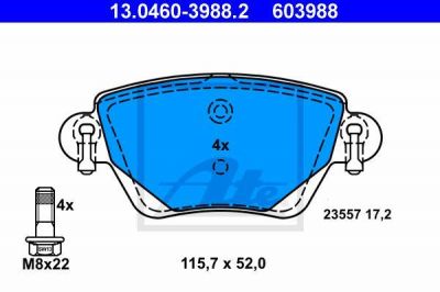 ATE 13.0460-3988.2 Колодки FORD MONDEO 2000=>