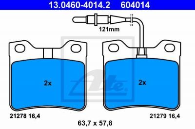 ATE 13.0460-4014.2 комплект тормозных колодок, дисковый тормоз на PEUGEOT 605 (6B)