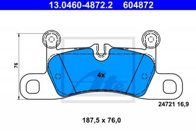 ATE 13.0460-4872.2 комплект тормозных колодок, дисковый тормоз на VW TOUAREG (7P5)